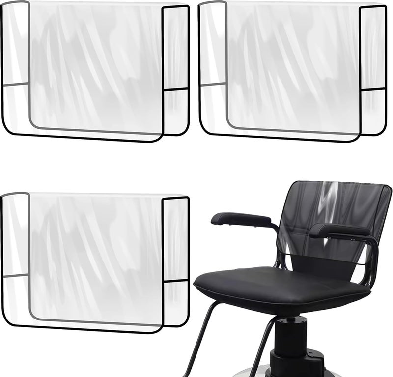 Philbinden Salon Chair Cover Protectors,Clear Square Hairdressing Chair Back Covers for Fits Most Standard Chairs,Reinforced Precision Sewn Clear Covers to Prevent Damage to Spa/Salon Chairs (3) - Image 1